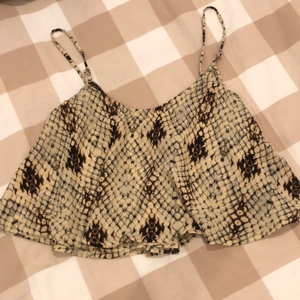 Snake print flowy crop top
